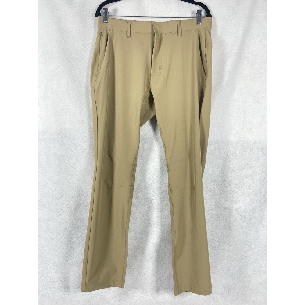 Fabletics Pants Men's 32x32 Tan The Only Pant Modern Slim Fit Flat Front NWOT